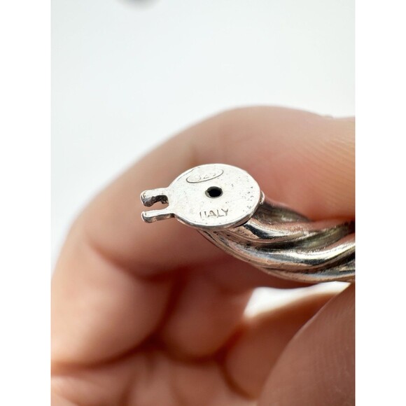 925 Italy Sterling Silver Twisted Hoop Earrings - Picture 6 of 7